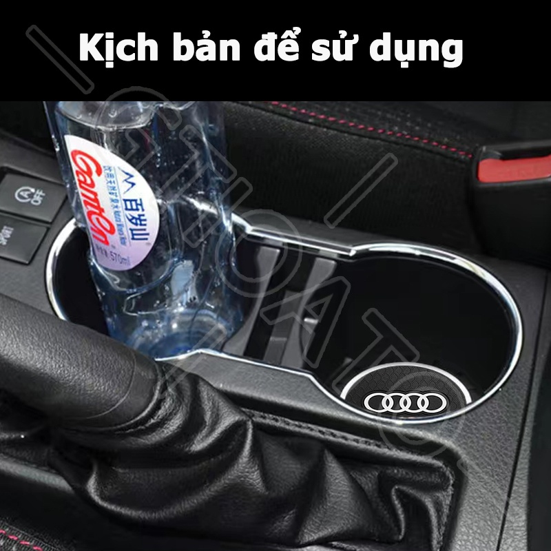 GTIOATO Miếng Lót Cốc Xe Ô Tô Lót Ly Xe Ô Tô Chống Trượt Miếng Lót Ly Xe Ô Tô Trang Trí NộI ThấT Ô Tô Cho Audi Q3 Q2 S5 Q5 S4 R8 RS3 A7 A8 A4 Q7 TT Q8 A6 RS4 RS5 A3 A8L RS7 A1 A5 RS6 ETron E-Tron