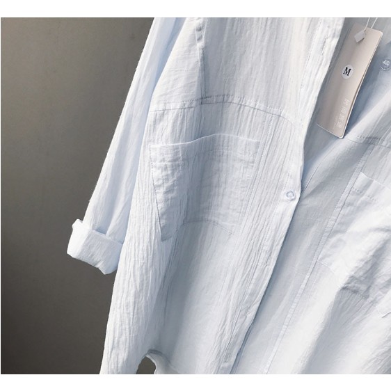 XAU354 Áo sơ mi cotton dáng suông phong cách Nhật bản | BigBuy360 - bigbuy360.vn