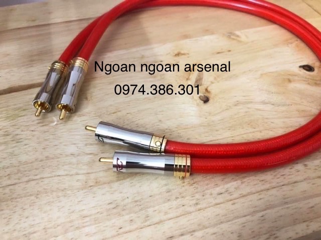 Cặp dây audio rca cao cấp mạ bạc, jack mạ vàng 24k. Báo giá 1 cặp gồm4 đầu jack.