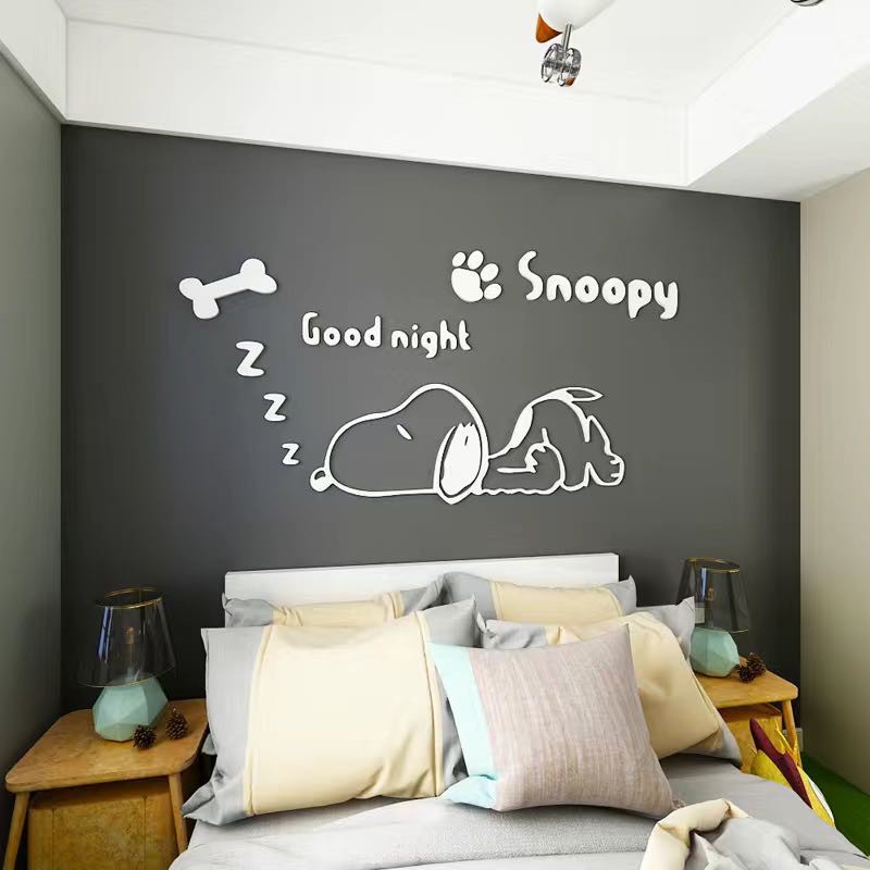 Sticker dán tường trang trí hình cún Snoopy 3D đáng yêu cho phòng trẻ em