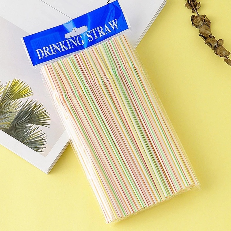 Set 100 Ống Hút Nhựa Cong Dùng Một Lần Cho Tiệc Tùng