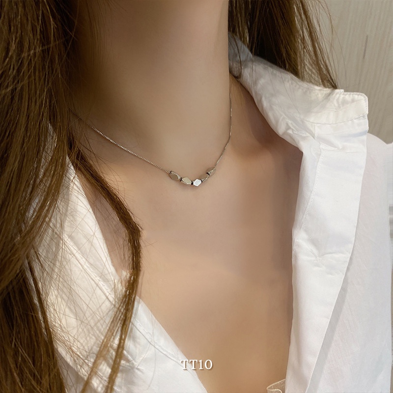 [KHÔNG ĐEN GỈ] Dây chuyền titan hạt thép bạc basic cá tính đơn giản Annie TT10