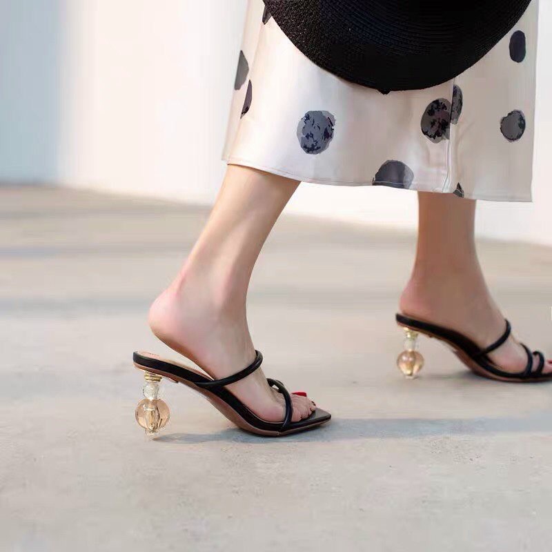 Guốc quai ống gót trong siêu hot dáng hàn quốc cao 7cm - w75