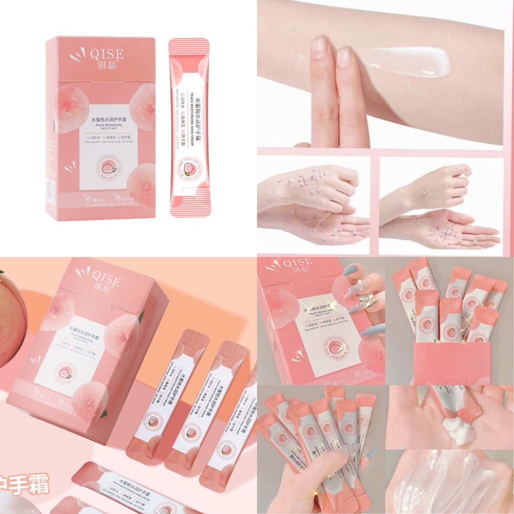 Hộp 20 gói Kem dưỡng ẩm da tay hương đào Gisse dưỡng ẩm chống khô làm mới không bết dính chăm sóc da