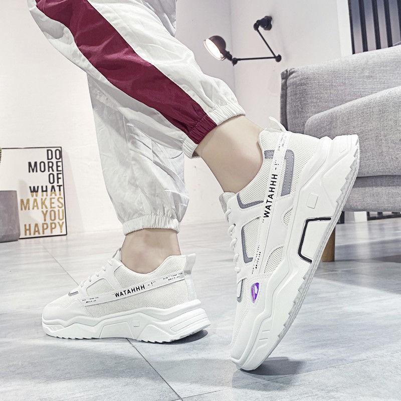 Giày Sneaker Nam WATAH Đế Cách Điệu Cao 3cm Phong Cách Sành Điệu