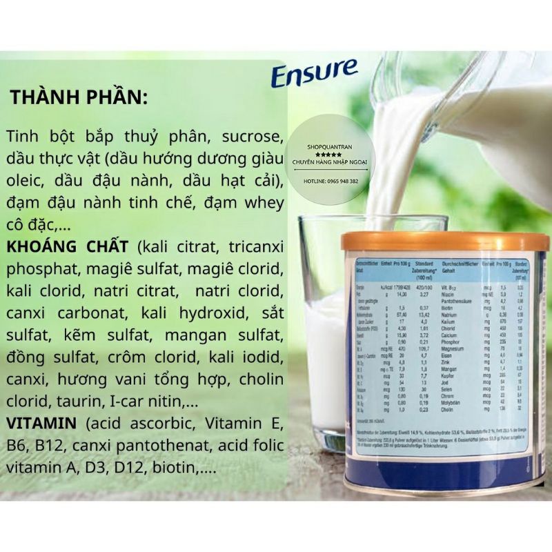 Sữa Ensure Đức 400g