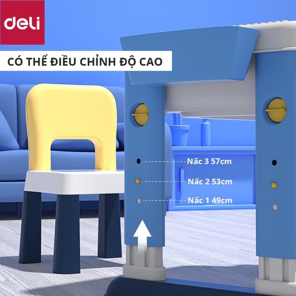 Bộ bàn ghế đồ chơi xếp hình cho bé Deli - có thể gấp gọn làm bàn học - 74541 [Deli]