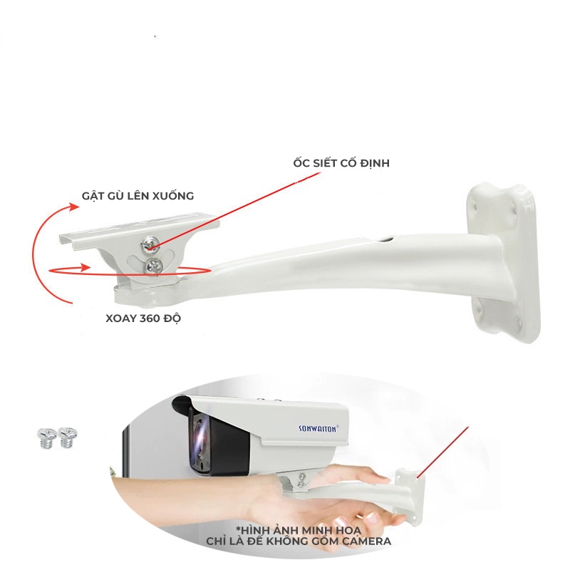 Chân đế ốc 1/4&quot; inch AKIA cho camera Eufy và Aqara, Bắt tường vuông góc 90 độ, Xoay ngược camera
