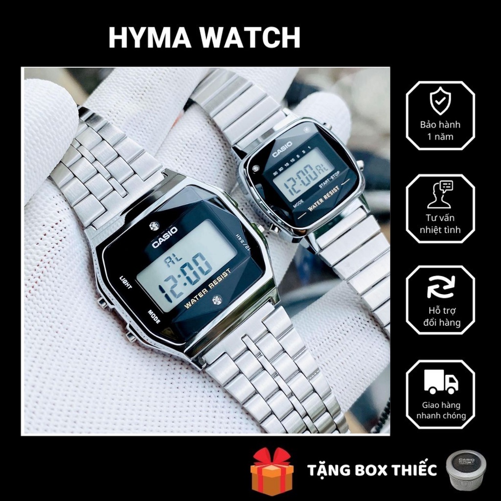 Đồng hồ đôi đẹp giá rẻ Casio A159- LA670 Diamond Bảo hành 1 năm Hyma watch