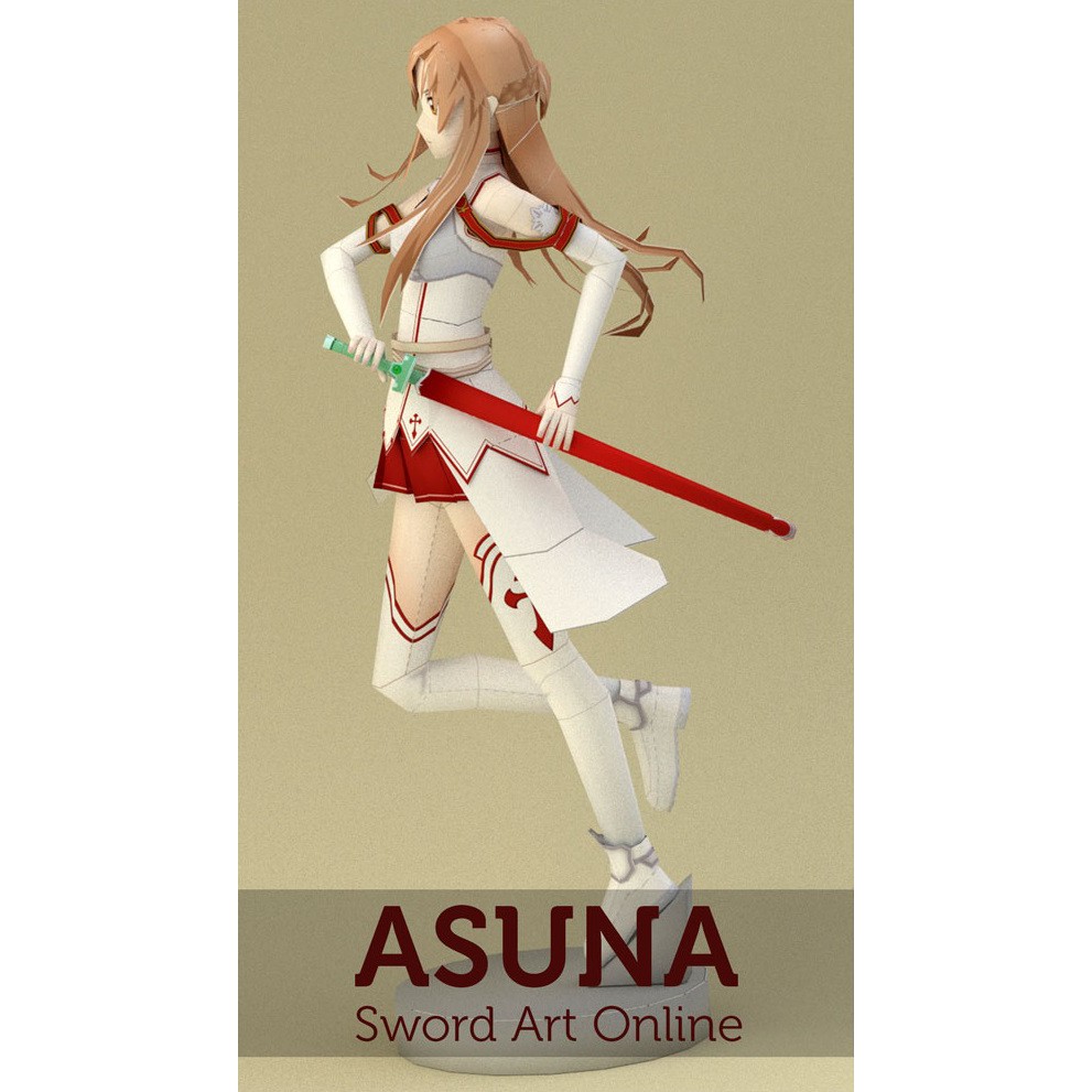 Mô Hình Nhân Vật Asuna Trong Sword Art Online Bằng Giấy Độc Đáo