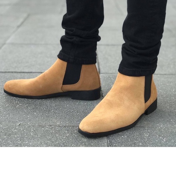 Giày cao cổ nam - Giày Boot Nam - Chelsea Boots Da Bóng