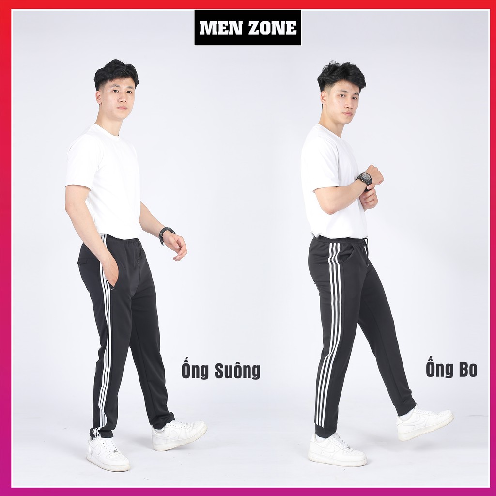 Quần thể thao nam 3 sọc trắng unisex dài ống suông rộng, Quần dài thể thao nam mặc nhà thu đông [Q3S]