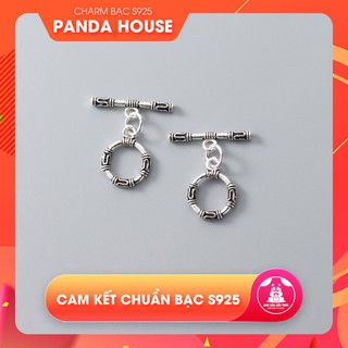 Charm bạc s925 móc khóa tròn kết vòng tay, dây chuỗi 12*2.5mm - Panda House