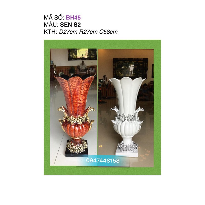 Bình hoa composite dáng sen S2 cao 58cm