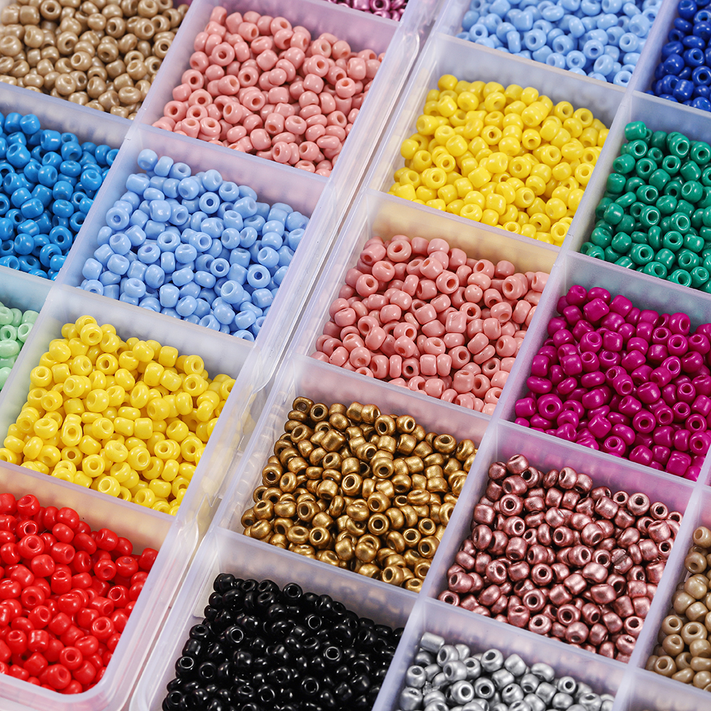 Bộ hạt thủy tinh cát màu trái cây 3mm (3mm * 18 ngăn * 14000 chiếc)