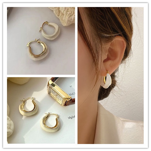 Bông Tai Mạ Bạc 925 Hình Tròn Đính Đá Thời Trang Cho Nữ