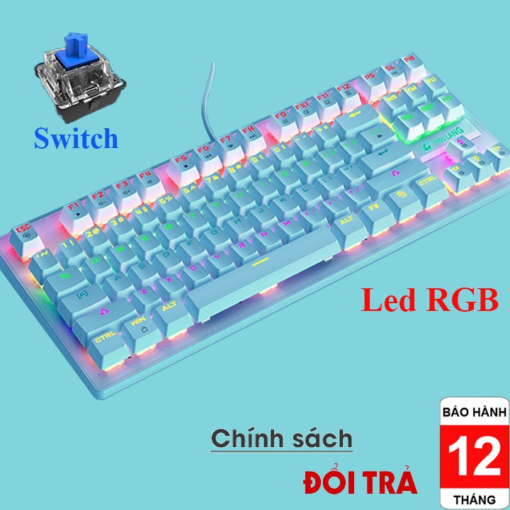 [Mã 44ELSALE2 giảm 7% đơn 300K]  HOT GAMMING  Bàn Phím Cơ 100% K2-87 Phím Chức Năng-Led RGB-10 Chế độ LED