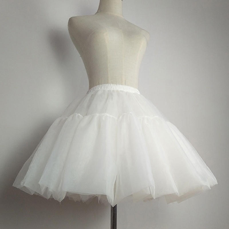 Xiangbao Đầm Ngắn Phủ Lông Petticoat Mềm Mịn Hóa Trang Lolita Vintage 2 Màu Cho Nữ