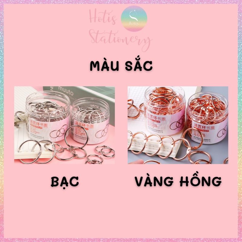 [HOTIS] Khoen tròn làm flashcard, đóng gáy, khoen còng inox