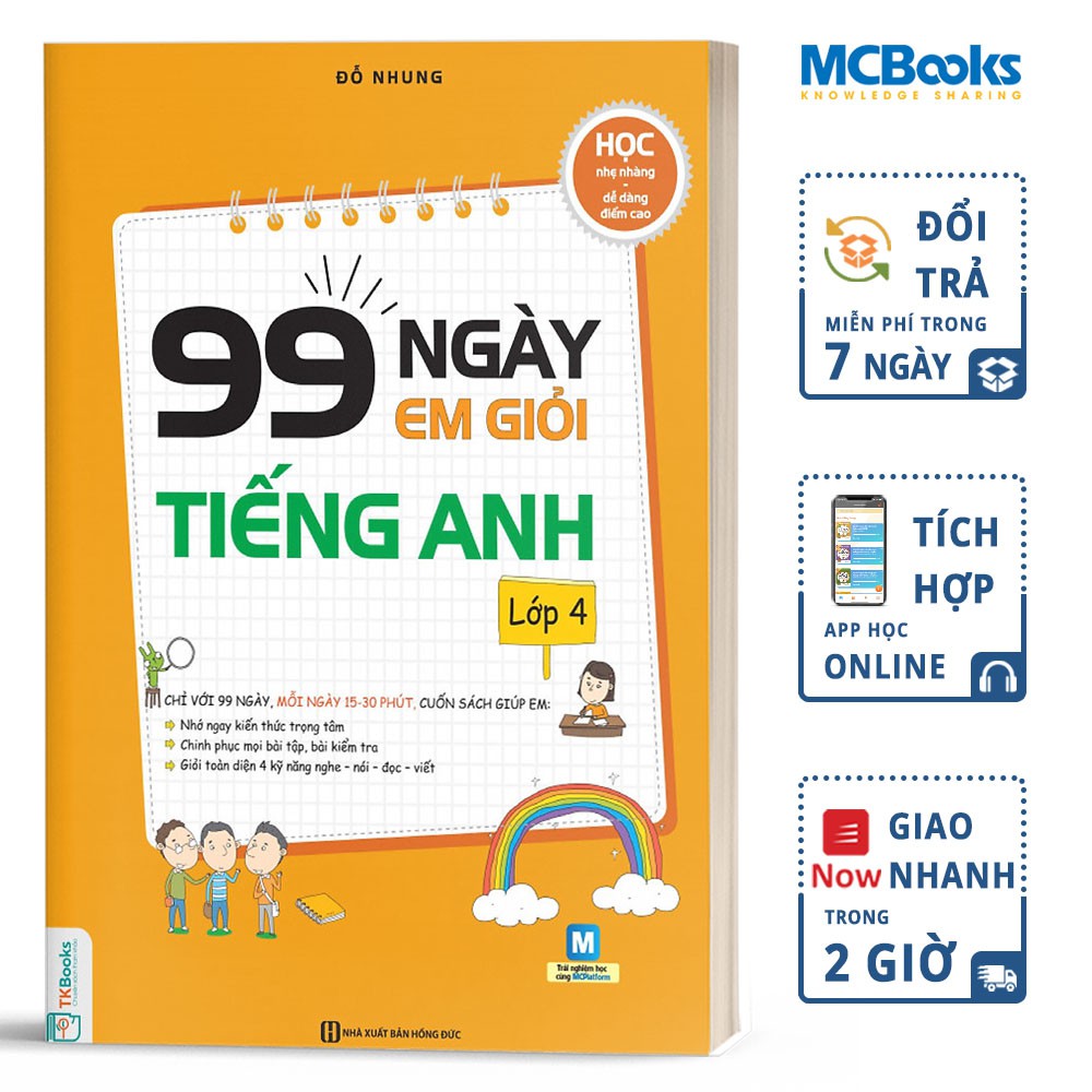 Sách - 99 Ngày Em Giỏi Tiếng Anh Lớp 4 - Kèm App Học Online