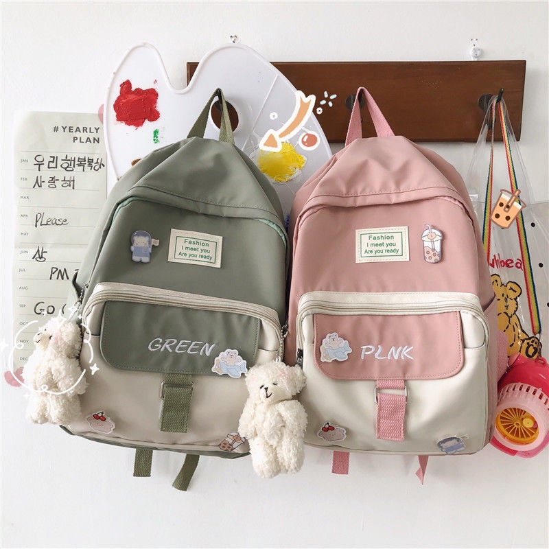 Balo Đi Học Vải Canvas Cỡ Lớn Phong Cách Nhật Hàn Trẻ Trung