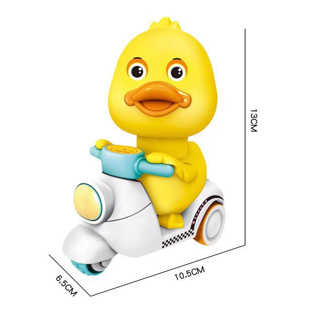 Đồ Chơi Vịt Chạy Xe Vespa Nhấn Cót Không Dùng Pin Vui Nhộn Cho Bé