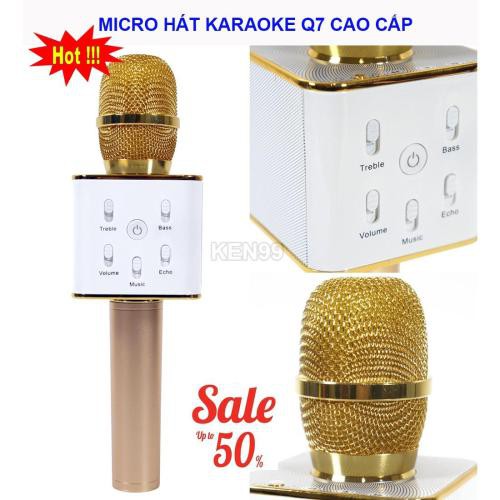 (SALE 3 NGÀY) MIC KARAOKE BLUETOOTH Q7 KÈM LOA FULLBOX