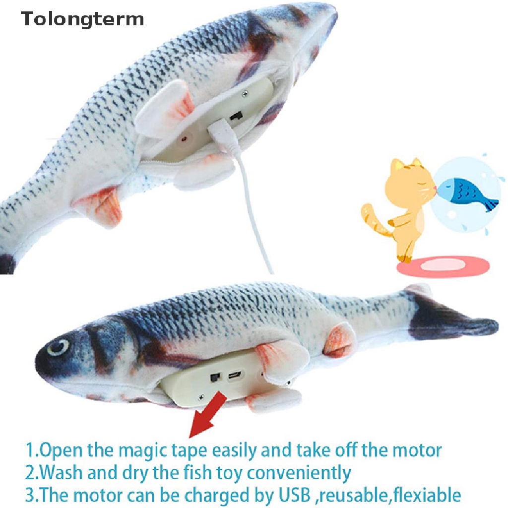 Đồ Chơi Hình Cá Điện Tử Sạc USB Vui Nhộn Cho Mèo Cưng