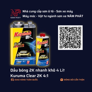 Dầu bóng 2k nhanh khô kuruma clear 2k 4-1 4 lít