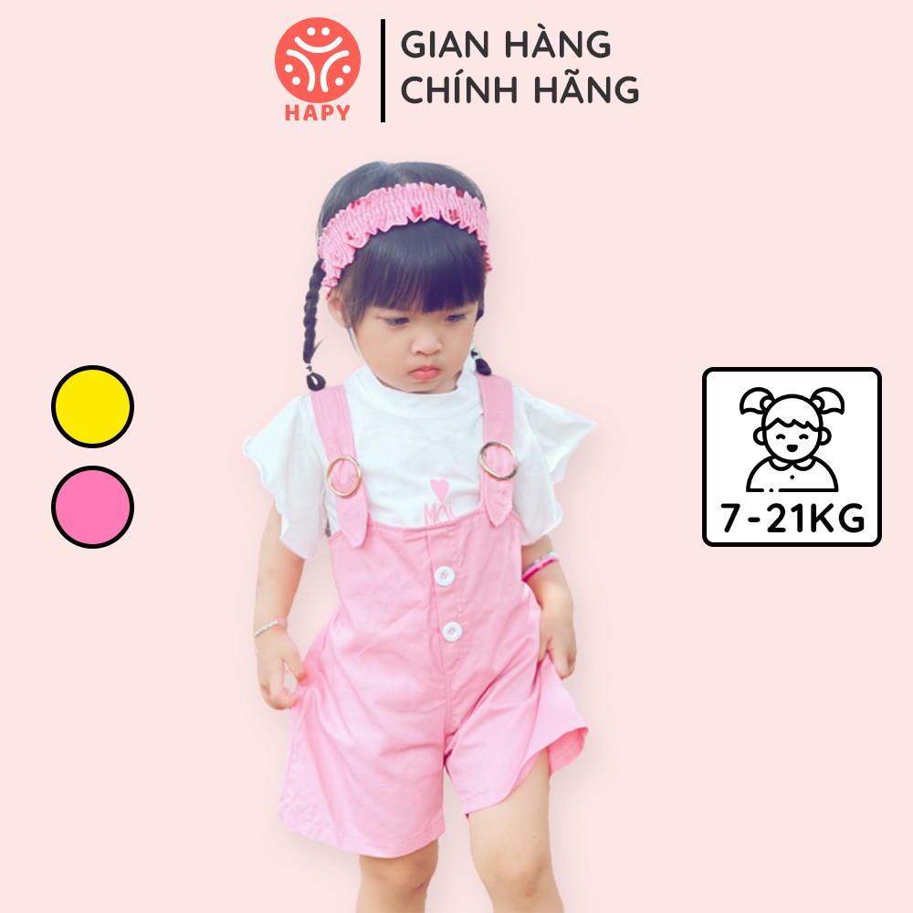 Đồ Bộ Bé Gái Yếm Kaki Kèm Áo Thun Tay Bèo - HAPY SB520