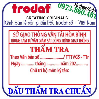 Khắc dấu Đã Thẩm tra xây dựng 40x60mm (Tradat 4927)