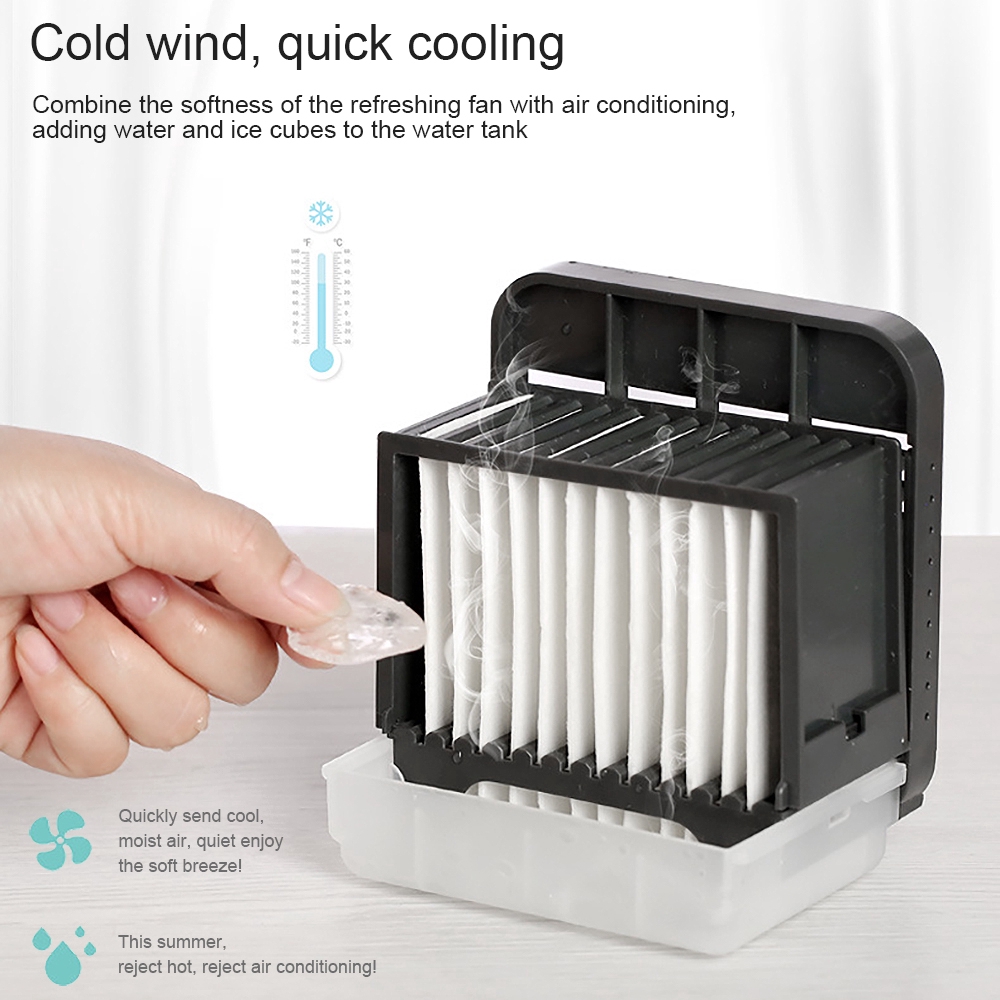 Portable Air Conditioning Fan Purification Humidification Refrigeration Fan Mini Cooler Fans For Outdoor Home Office Travel Desk Turbine Negative Ion Usb Cold Rechargeable Fans