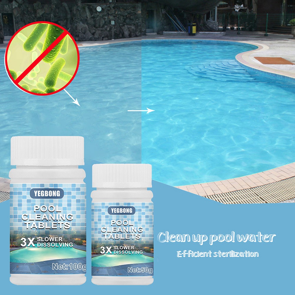 100g Pool Cleaning Effervescent Chlorine Tablet Home Use Cleaning Swimming pool Effervescent Tablets Sanitizing Tablets