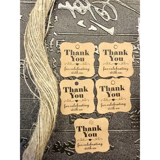 Mộc - 100 miếng tag treo Thank you gói quà