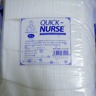 Bông tẩy trang, bông gòn miếng Quick Nurse 6 x 6 cm