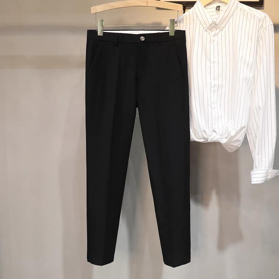 Quần bagy nam Đẹp KOREA   quần âu nam vải COTON  mịn co dãn 4 chiều màu ghi nhạt, ghi đậm, đen, xanh đen
