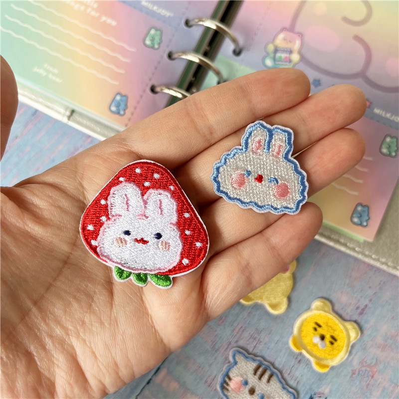 ✿ Miếng Dán Hình Thỏ/Cún/Mèo/Gấu Hoạt Hình Tự Dính ✿ 1 Sticker Ủi Thêu Hình Động Vật Dễ Thương