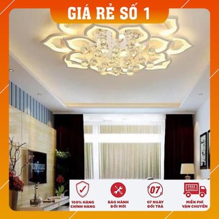 Đèn ốp trần phòng khách trang trí16 cánh có điều khiển, 3 chế độ sáng - Tặng điều khiển từ xa