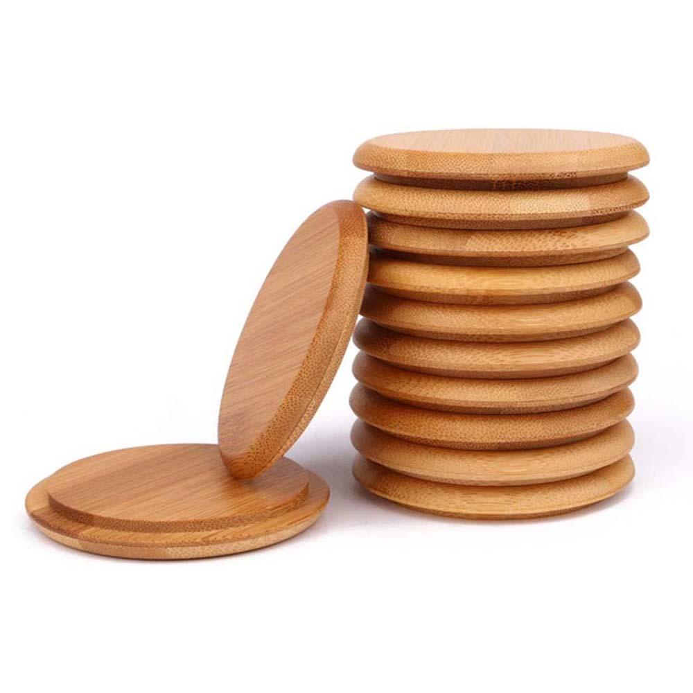 Bộ 4 / 6 Nắp Đậy Tô Chén Bằng Tre Cách Nhiệt Chống Bụi Ốp
