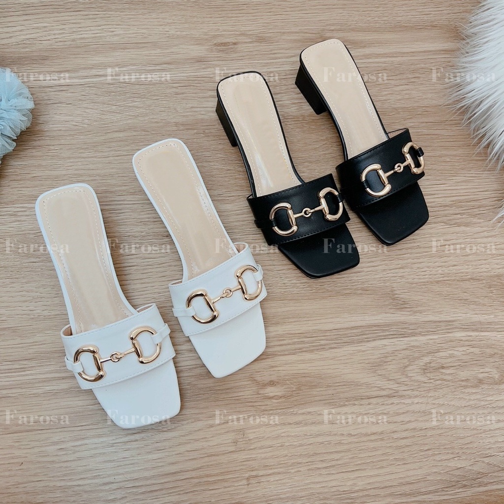 Dép quai ngang nữ đế vuông 5 phân phối xích ngang cực sang chảnh