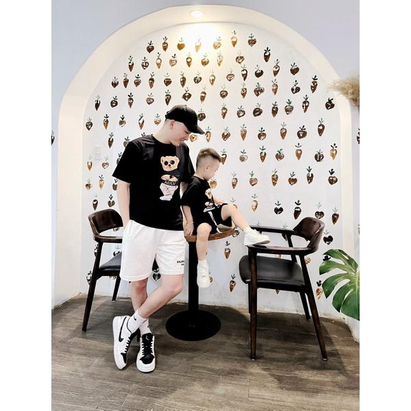 Áo thun ADLV gấu hoạt hình 3D cho bé , áo phông cotton trẻ em unisex ,Kid_genZ