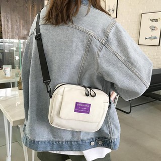 Túi đeo chéo canvas đơn giản Unisex