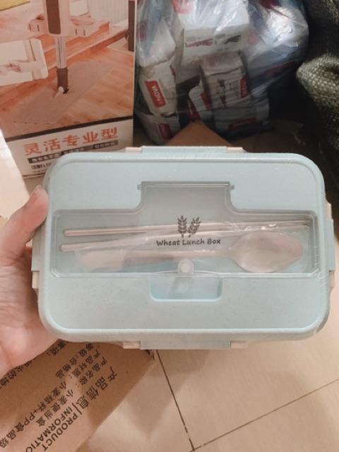 HỘP CƠM LÚA MẠCH 3 NGĂN KÈM ĐŨA THÌA❤️FREE SHIP❤️HỘP CƠM INOX SIÊU RẺ