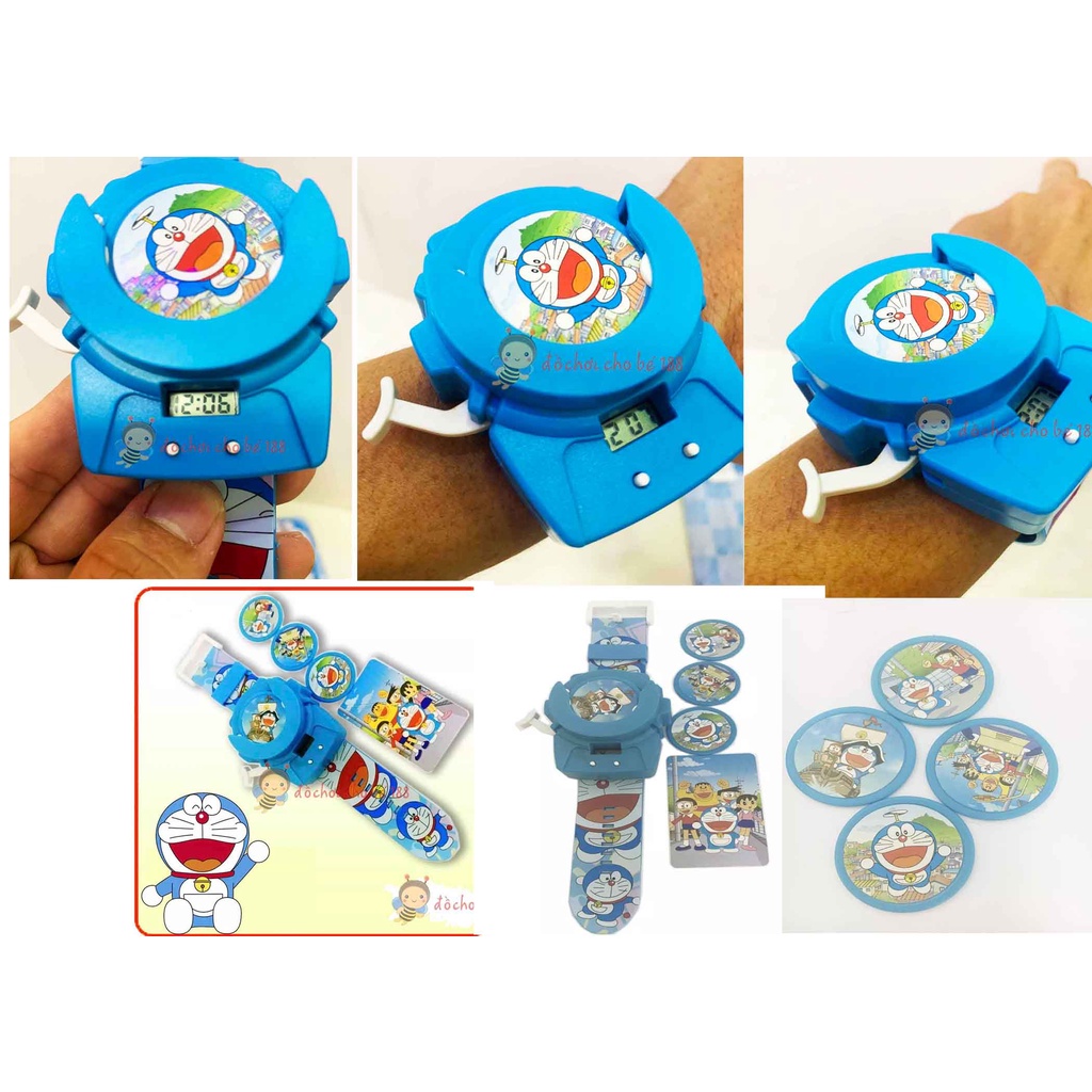 Đồ chơi đồng hồ đeo tay Doraemon  nhện spider man có bắn đĩa, giúp bé luyện tập thói quen xem giờ mỗi ngày