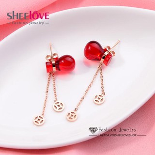 Bộ trang sức titan Nữ dây đỏ may mắn túi kim tiền hồ lô Thời trang Mẫu mới 2019 TG-1034