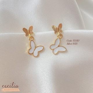 Khuyên tai bông tai vàng hình bướm tiểu thư E020