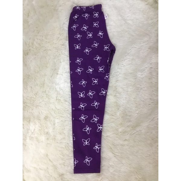 Quần Legging quần thun ôm màu tím hình bướm bé gái 24-40kg