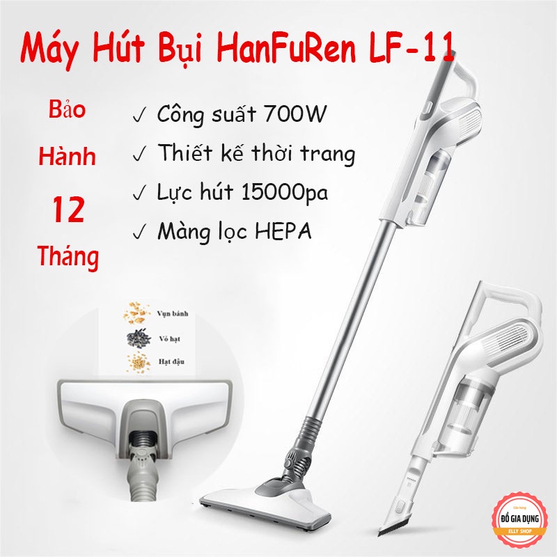 Máy hút bụi cầm tay gia đình 2 trong 1 công suất 600W - Hút sạch mọi vị trí, đa năng 2 đầu hút