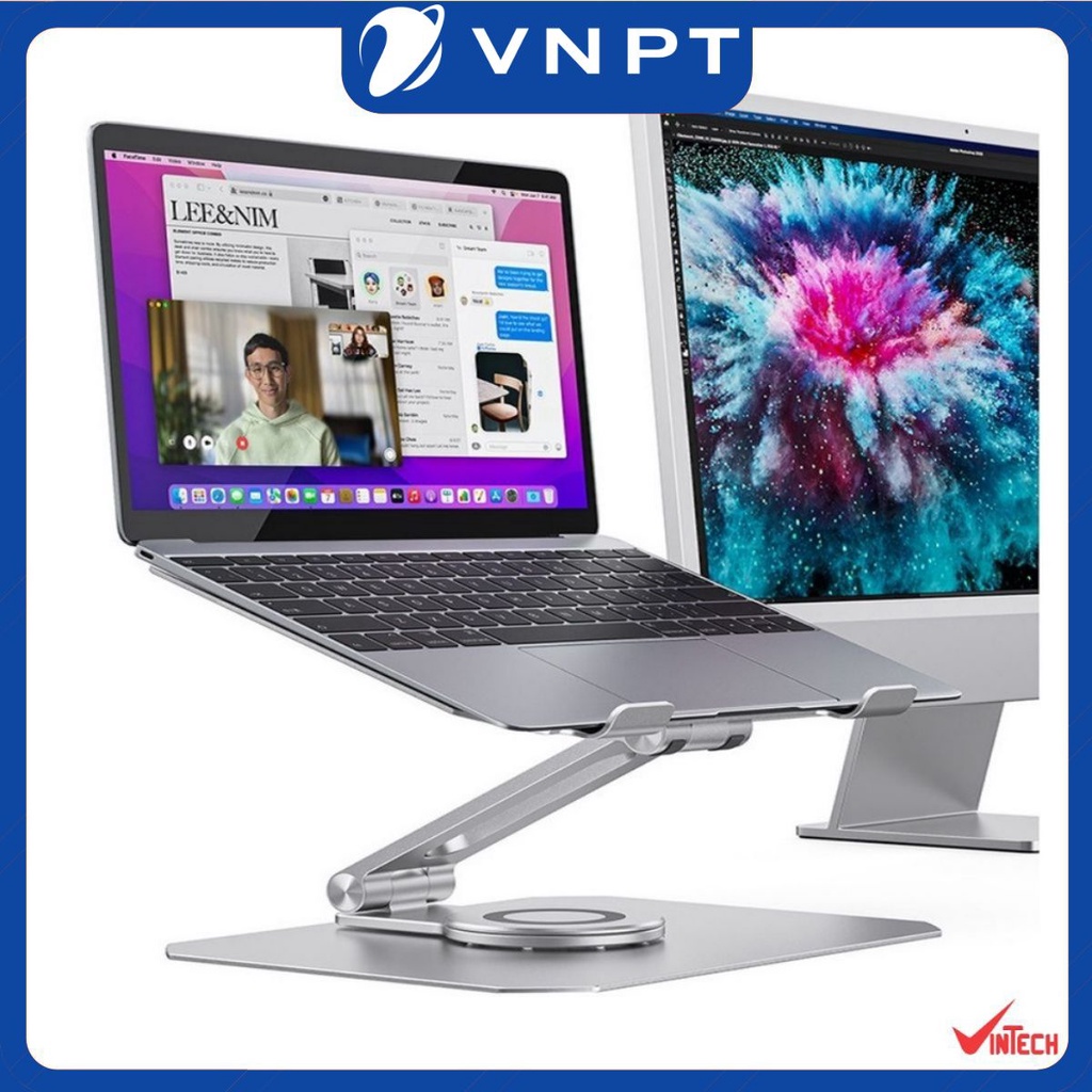 Giá đỡ nhôm cho Laptop, Macbook, máy tính BL05 chân đế xoay 360 độ chắc chắn cao cấp cho máy 11 - 16 inch.