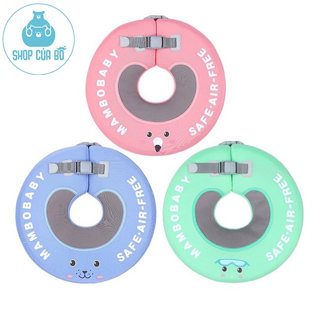 Phao đỡ cổ không bơm hơi Mambobaby cho bé từ 0-12 tháng mềm mại an toàn với da bé